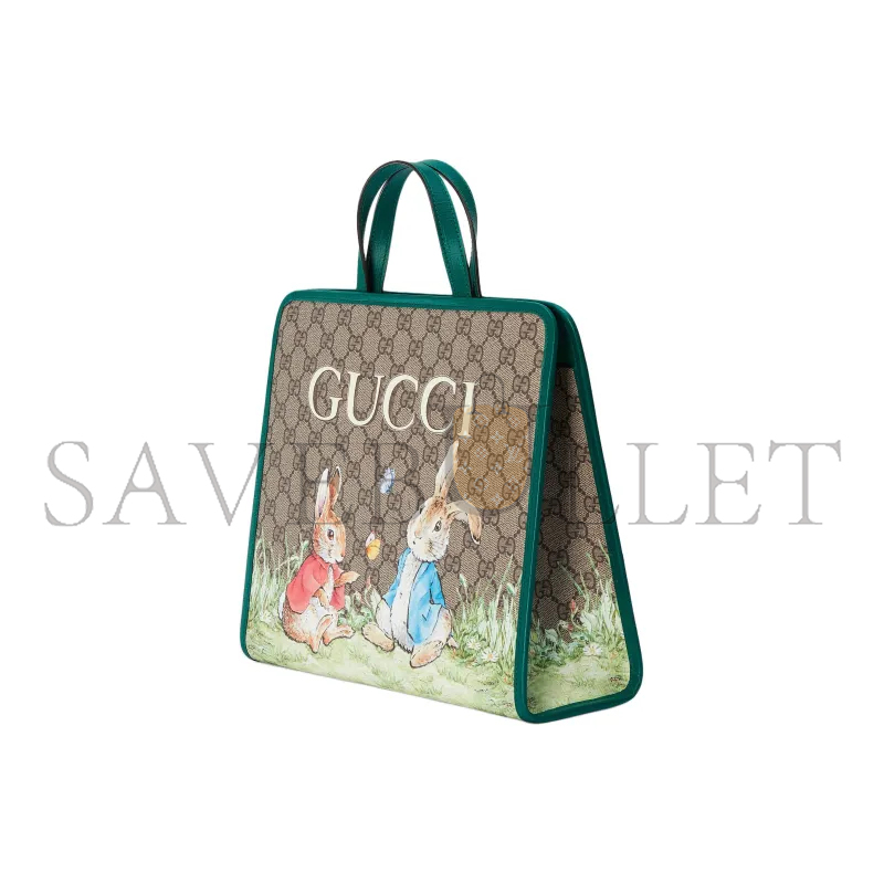 GUCCI CHILDREN'S GUCCI RABBIT EMBROIDERED TOTE BAG 605614 (28.5*25*11cm)